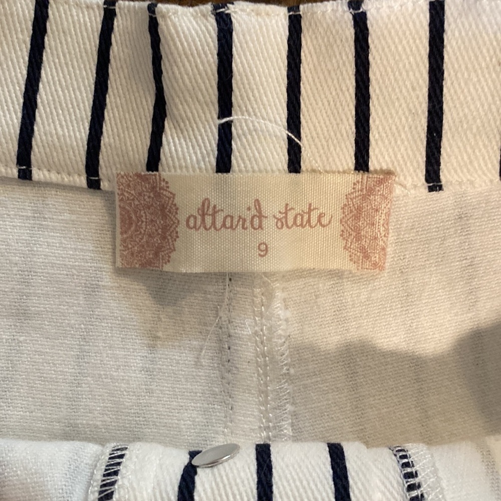ALTAR’D State black and white striped cotton denim button fly‎ shorty shorts - Picture 2 of 5